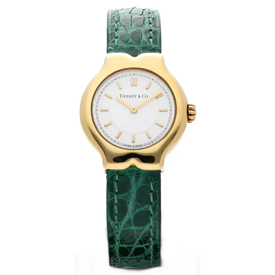 Case Ladies Tesoro Dial Watch 18k L0130 Leather Yellow White Gold Tiffany&amp;Co