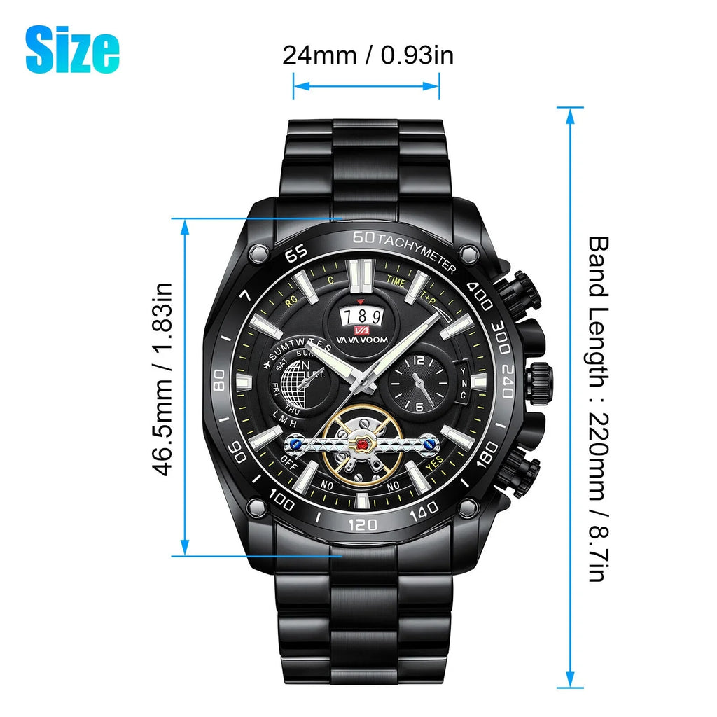Watch Men's Luxury Quartz Steel Luminous Waterproof Classic Stainless Wristwatch