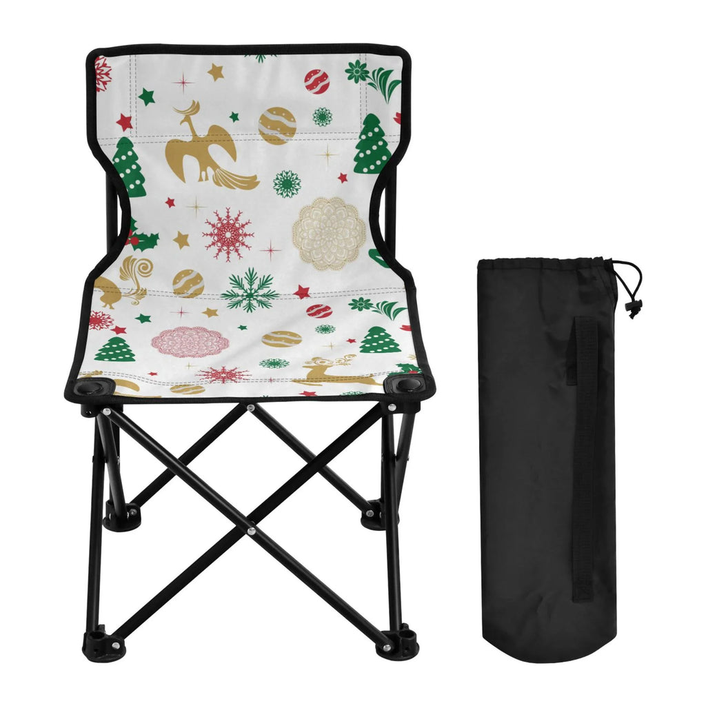 Carry Folding Stars Camping Christmas Chair Deer Support Chair Chair Bag Portable exterior Snowflakes 220LBS to Beach Chair Fishing with Lawn
