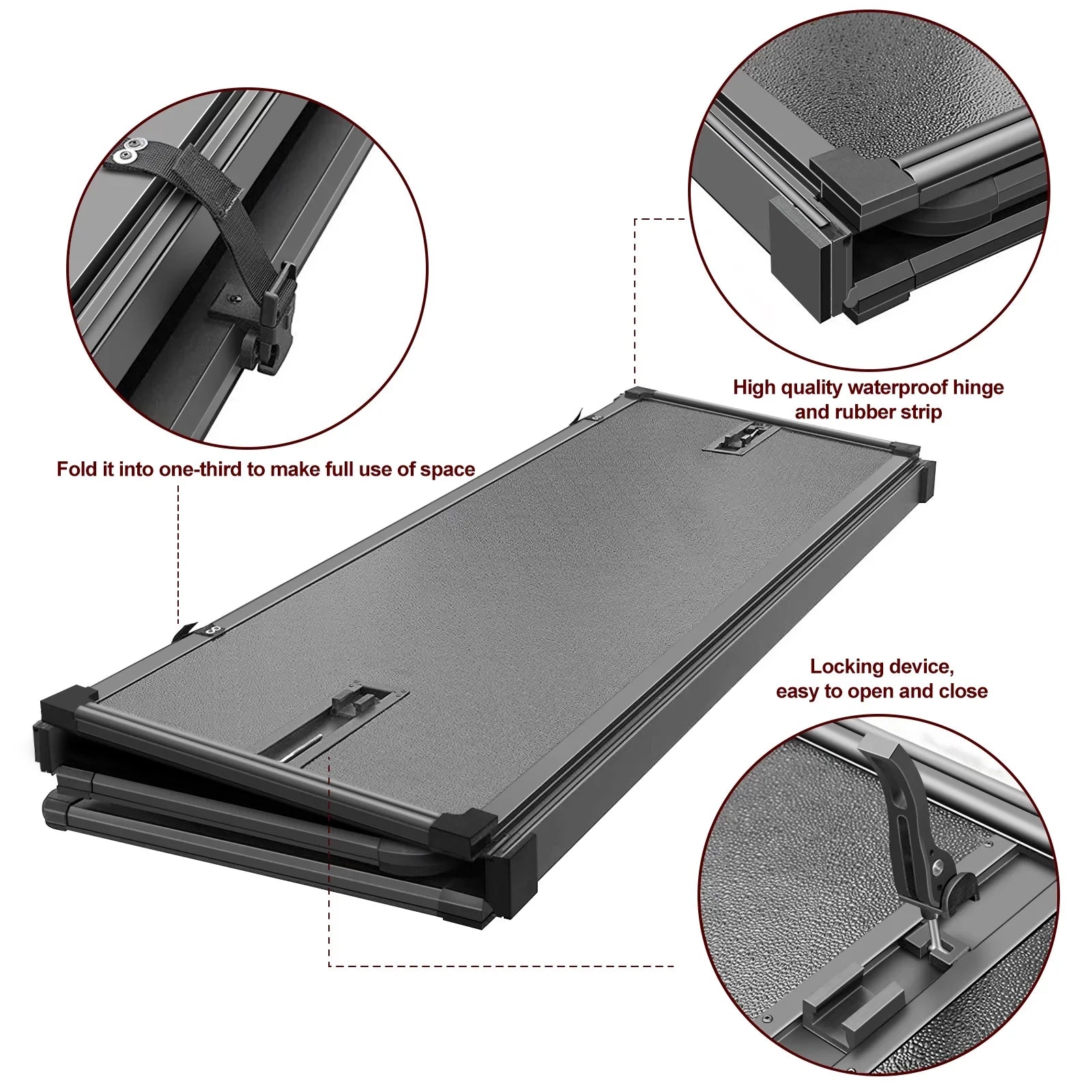 1500 Hard Kikito Professional Rambox Bed Bed | for 2019-2024 (76.3in) Deckrail System Cover 3500 6.4ft | FRP Tonneau Ram 2500 & Truck Tri-Fold