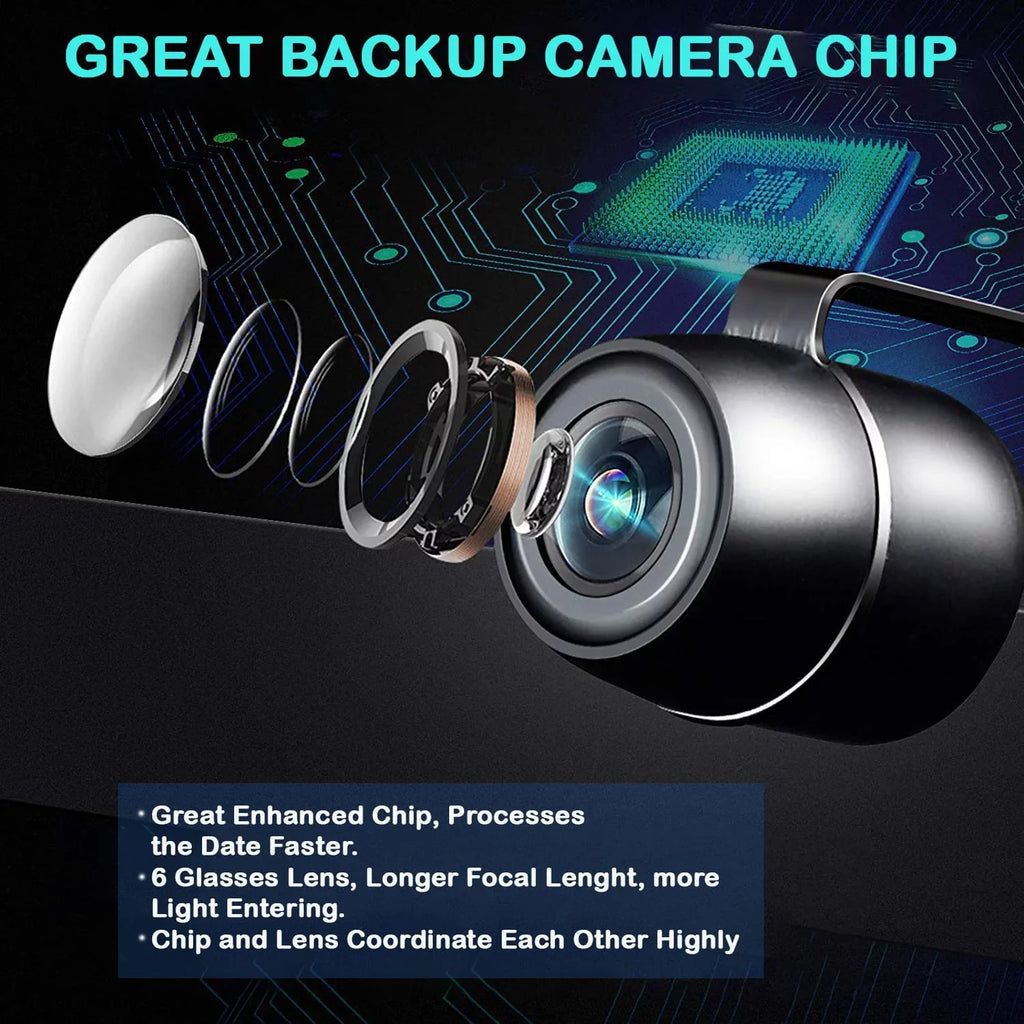 Rear CAR910W Angle with Compatible CM901MIR Vision CAR110W Radio CAR710X CAR910X CAR8000 CDR7011 Frame Waterproof CAM123 View CMR2720 Night Backup HD Plate CAR710 License Camera 170° Car Jensen