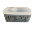 Rae Letters Black Kitchen Ceramic Dunn TREATS Vent Lid EASTER Rectangle Easter LL Leftovers and Bowl Blue with