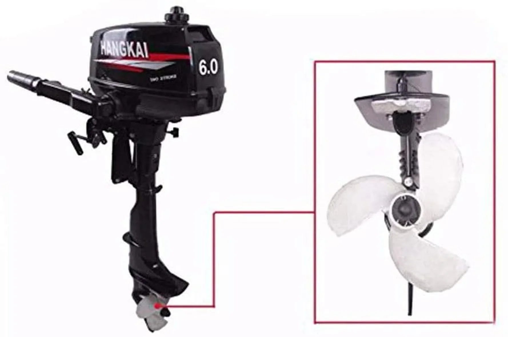 CDI Boat Fishing Inflatable Durable Cast liquid System Moto Cooling 6HP 2-Stroke Construction Outboard Aluminum Engine FETCOI