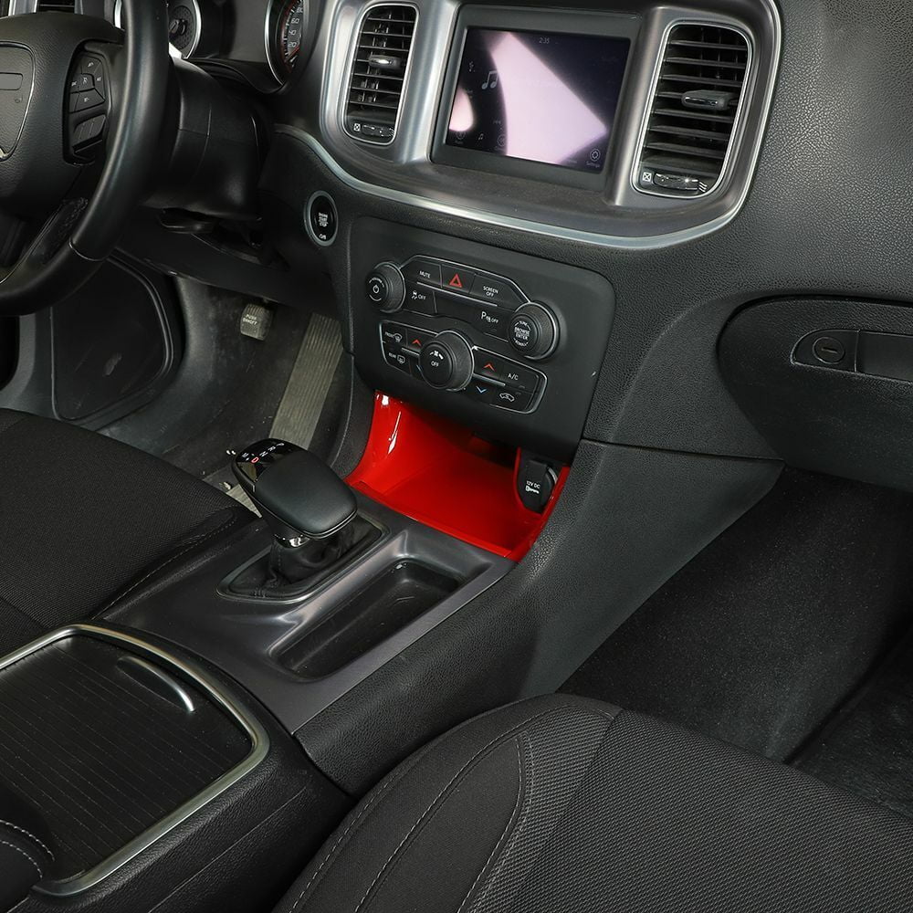 Teledu Red Center Shift Storage Gear Trim Panel ABS Console
