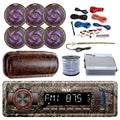 MP3 DIN 4-Channel 6.5" Amplifier, 18-G Bluetooth Camo Ft Speakers, Elite Wire, Kit LED Camouflage Install Stereo Radio, Amp Pyle Marine Cover, USB Waterproof AUX Enrock Antenna, 50 Series AM/FM 6x