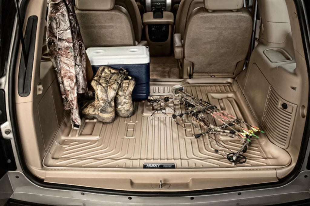 2nd RealTruck folded Black by Yukon; Cadillac with Series back Seat Weatherbeater Compatible Escalade/Chevrolet Husky row 2nd over flat 15-20 3rd of Tahoe/GMC Cargo fits Behind row Seats Liner
