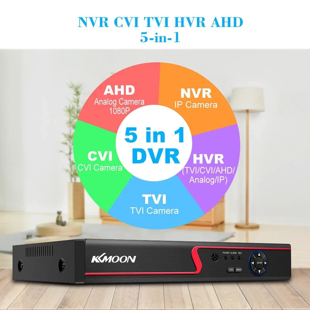 Recorder, 8CH Remote with DVR Recorder KKmoon HD Phone Video Monitoring Digital CCTV 1080P Full