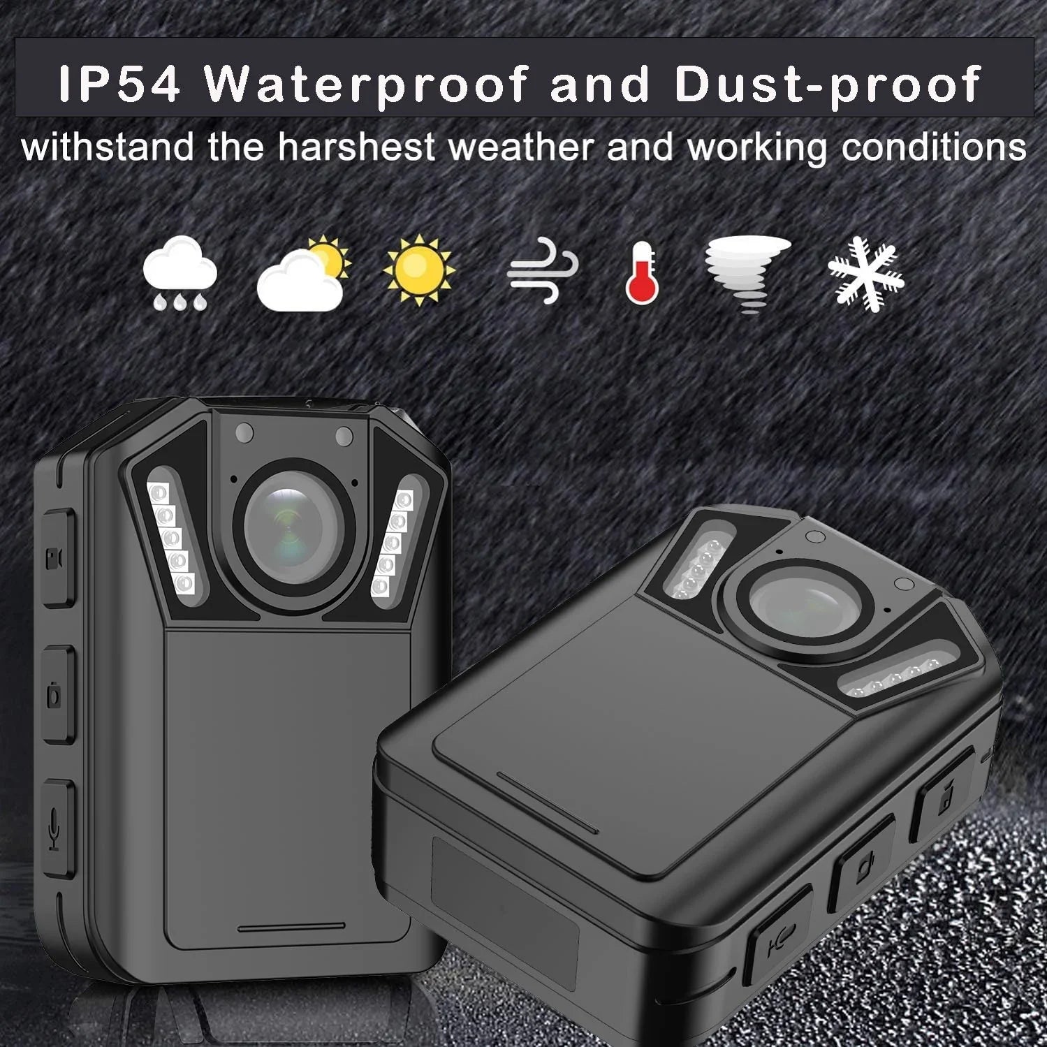 Recording - RONY 128GB Home Vision for Night Camcorder Mini Audio Body with Body Law and - Police Cam Wearable Guard Video with Body 1440P Security Waterproof Enforcement Camera