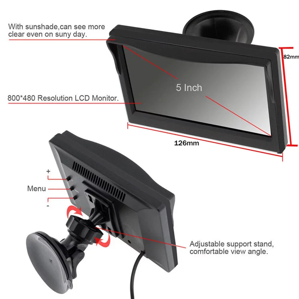 '+ Rear Vision Electronicles System Car Camera 5" HD Wireless Parking Backup View MM Night Monitor