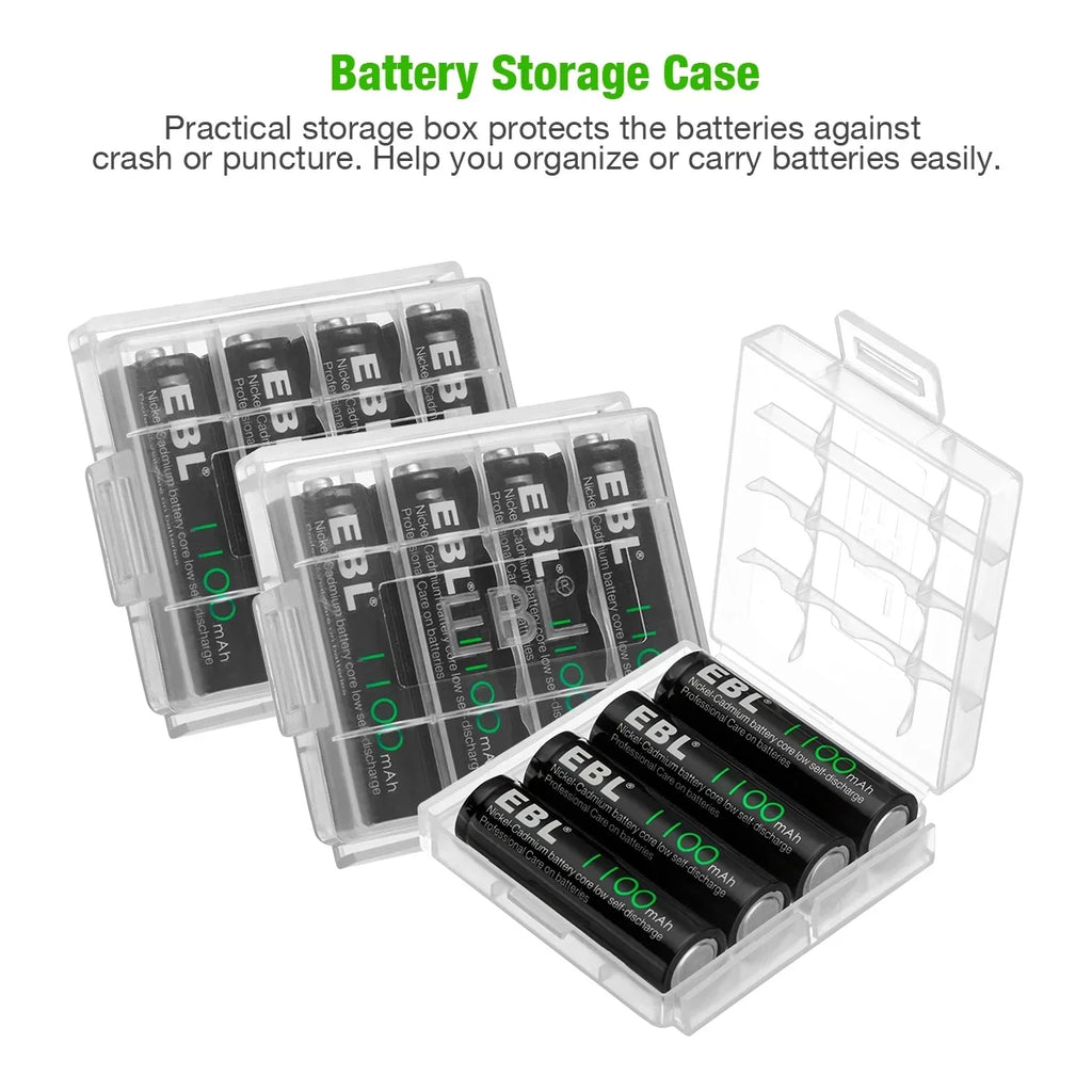 Rechargeable Solar Batteries AA 160-PCS Lights 1.2V 1100mAh NiCd Ni-Cd EBL
