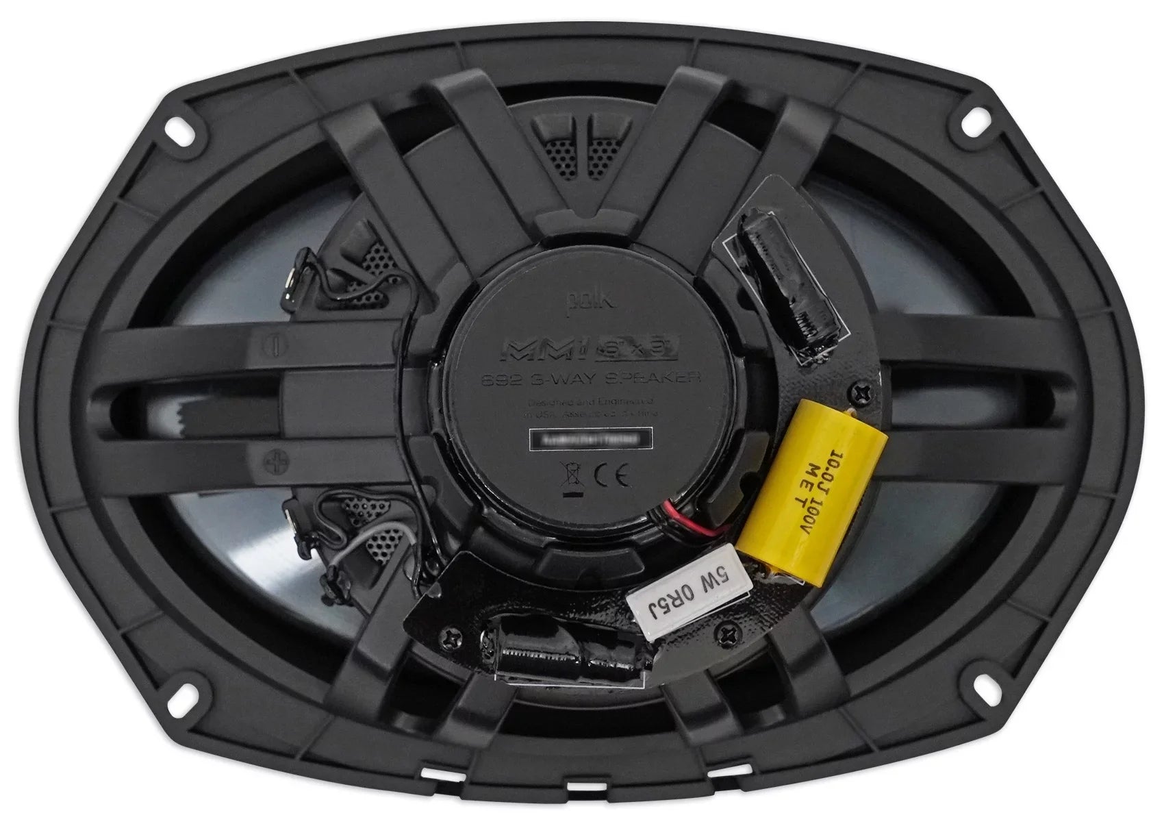 3-Way Kit 6x9” Car Speakers+2-Ch 900w Polk MM692 (2) Audio Amp+Wire Audio/Marine