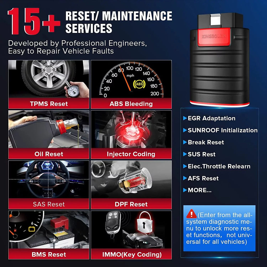 1 Year Bidirectional Android, All Ediag All 15+ Reset & Bluetooth Diagnostic Free iPhone OBD2 Coding, Functions, ECU for Tool Systems KINGBOLEN Scanner with Software