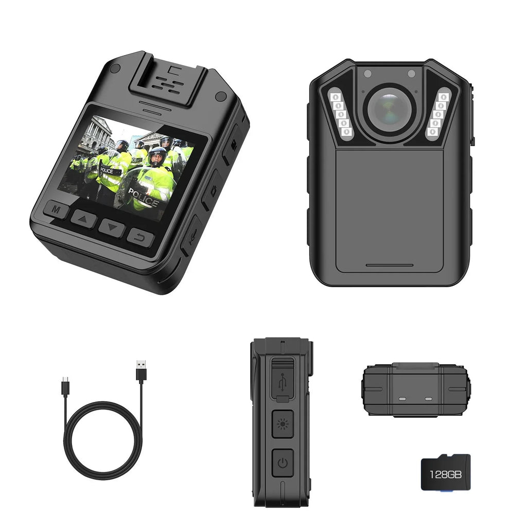 Recording - RONY 128GB Home Vision for Night Camcorder Mini Audio Body with Body Law and - Police Cam Wearable Guard Video with Body 1440P Security Waterproof Enforcement Camera