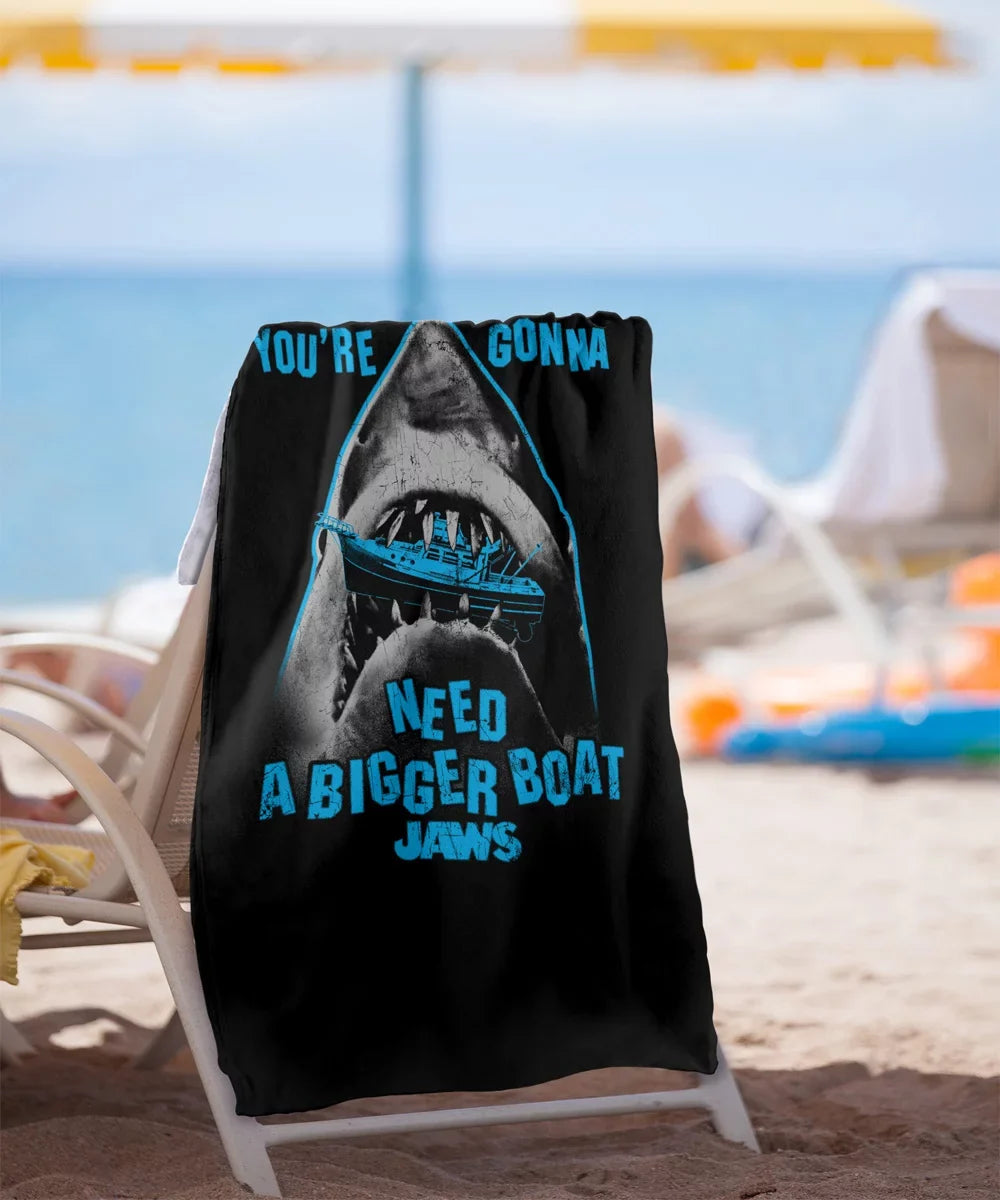 Jaws, 30"x60" Boat in Beach Mouth Towel
