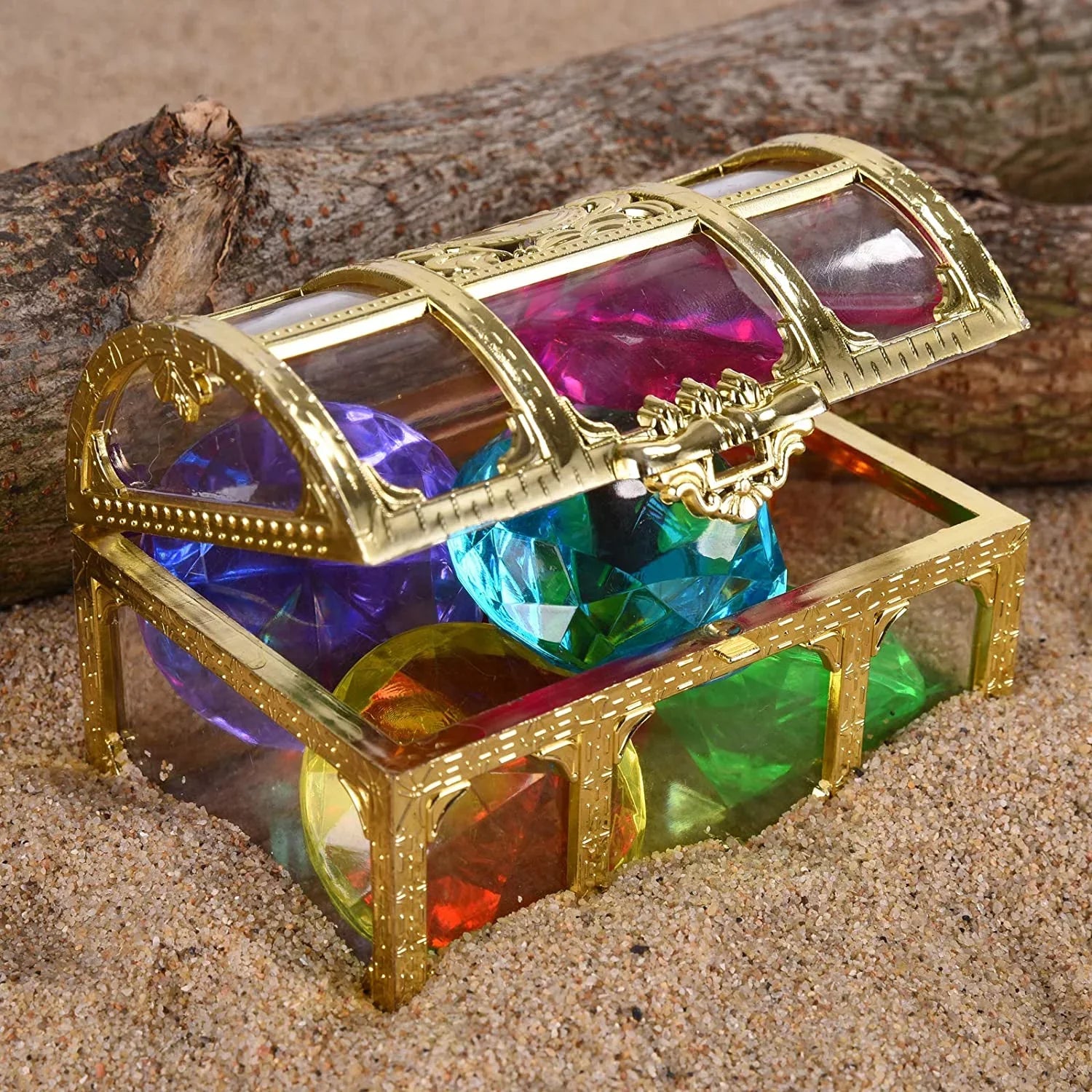 with 6 Box Toy Swimming Underwater Pool Diving (golden) Summer Treasure Treasures Big Gift Dive Toys Use Pirate for Colorful Gem Set Throw Diamonds Sets