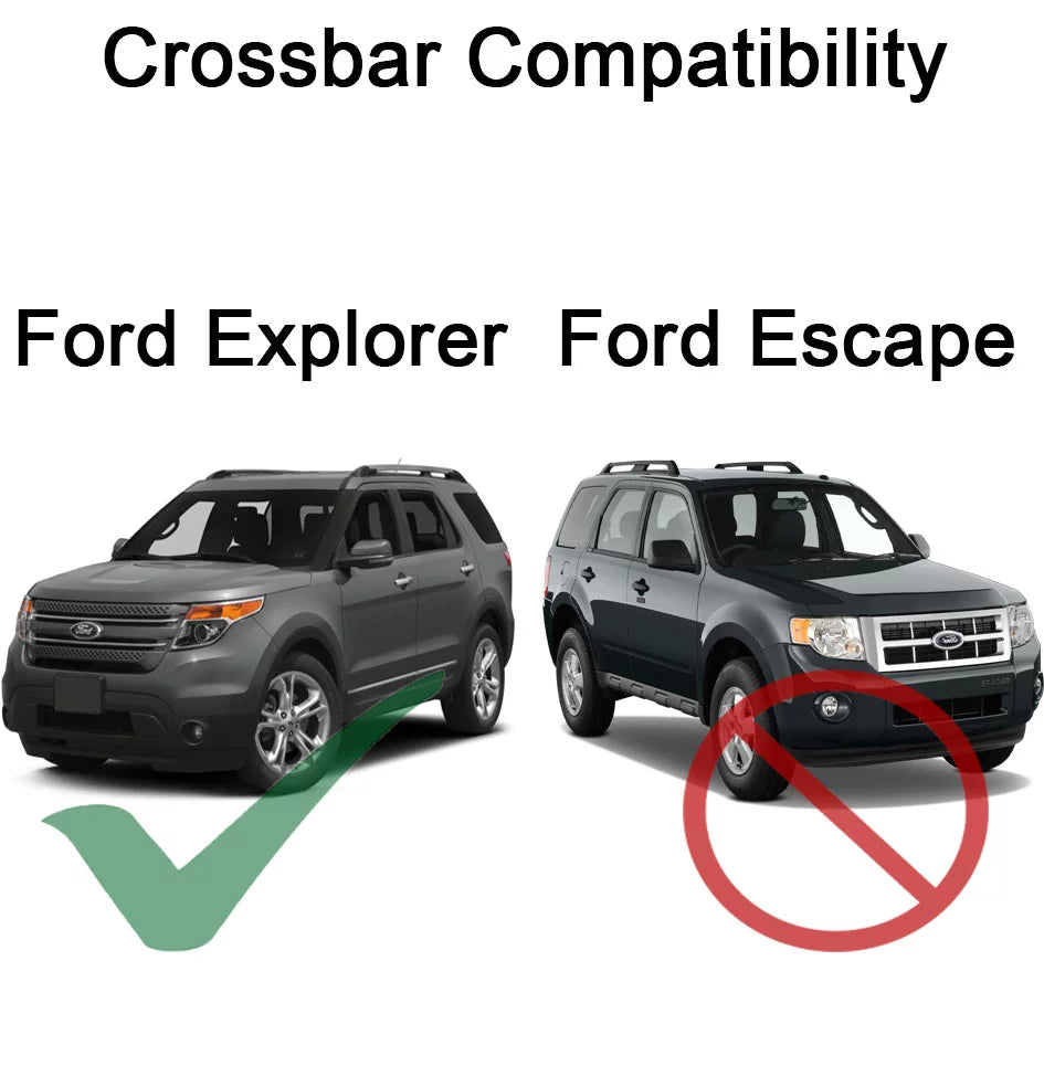 of Rack Aluminum 2011-2015 Set Roof Top Black 2pcs, Rack Crossbars a Explorer for Cargo Replacement BRIGHTLINES