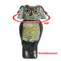 & Scarecrow for Decoy Owl Statue Deterrent Yard Protector 360 Bird Decoy Owl Patio Scary Sounds Garden Fake Realistic to Scare Head Pest Owl Rotate Shadow Birds, exterior