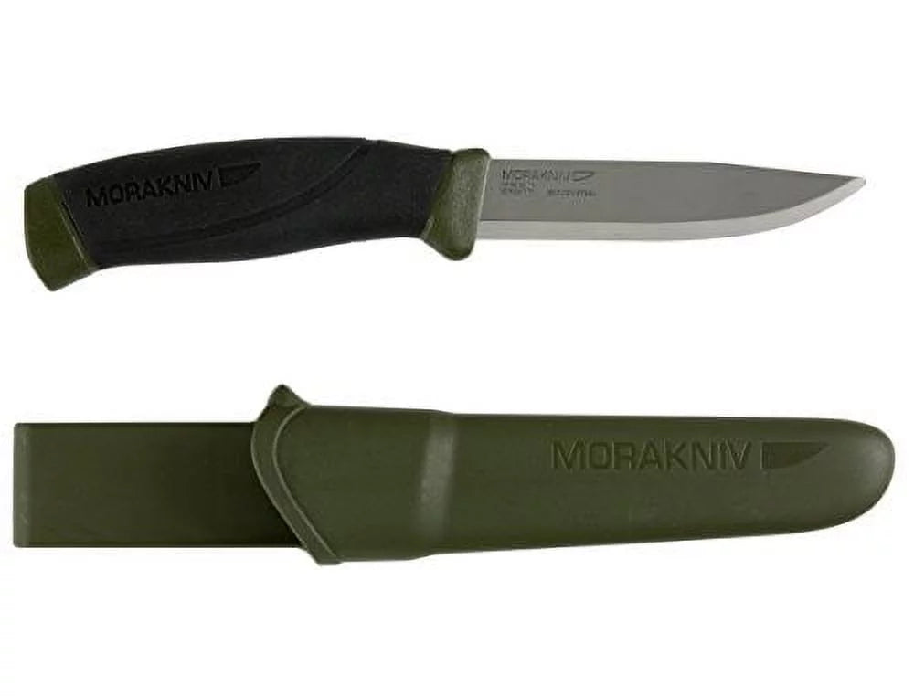Companion Blade Green Knife Steel with Fixed Blade, 4.1-Inch, Military exterior Morakniv Carbon