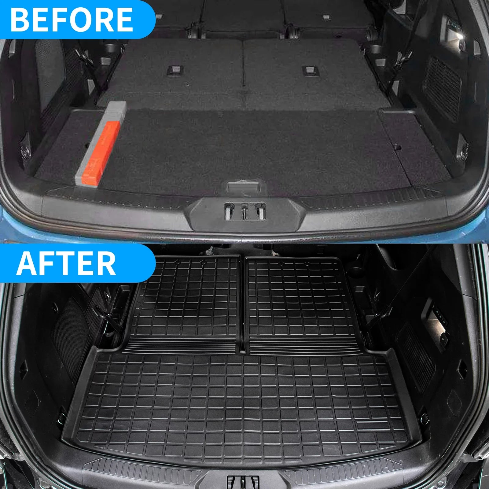 2021 Passenger Mat Liner Mat) 2020 Mat (Trunk All climate Explorer TPE Cover Trunk Seat Cargo Backrest Accessories Explorer Protector Back for with 2022 6&7 2023 Fit