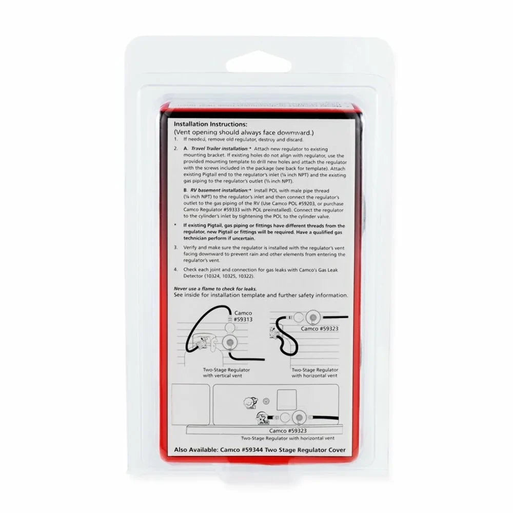 Regulator 2-Stage RV Propane Camco - Silver (59313) Vertical