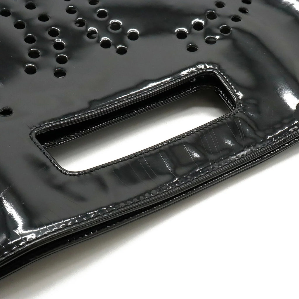 handbag black triple coco here (Good) Pre-Owned punching mark enamel