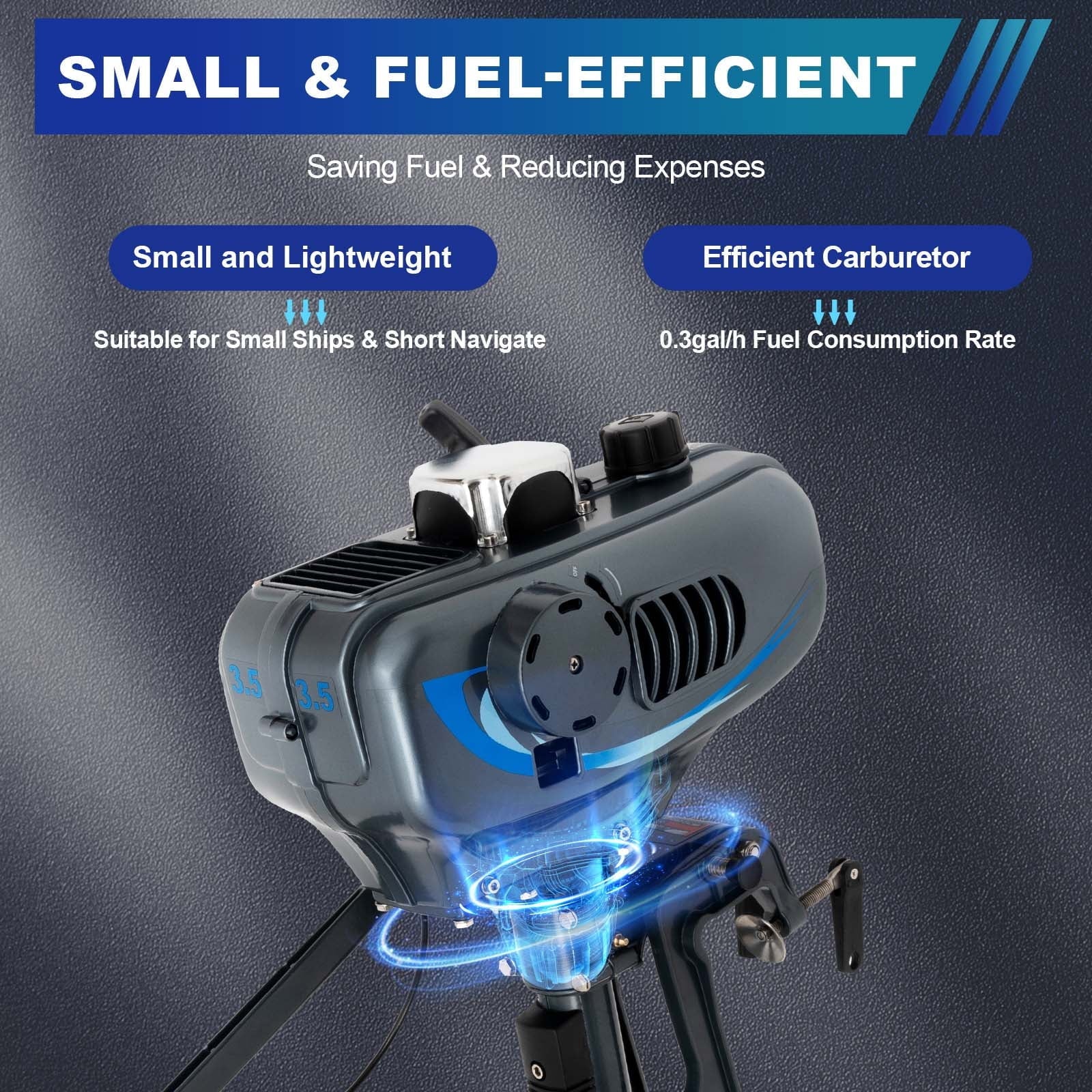 WUZSTAR 2 System Cooling Engine Outboard liquid 3.5HP Motor Boat Stroke W/CDI Fishing