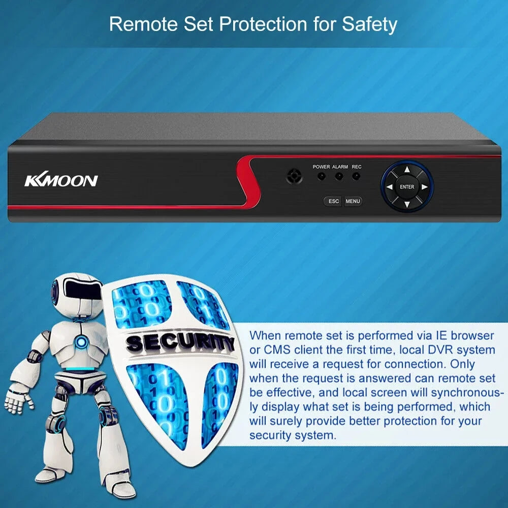 Recorder, 8CH Remote with DVR Recorder KKmoon HD Phone Video Monitoring Digital CCTV 1080P Full