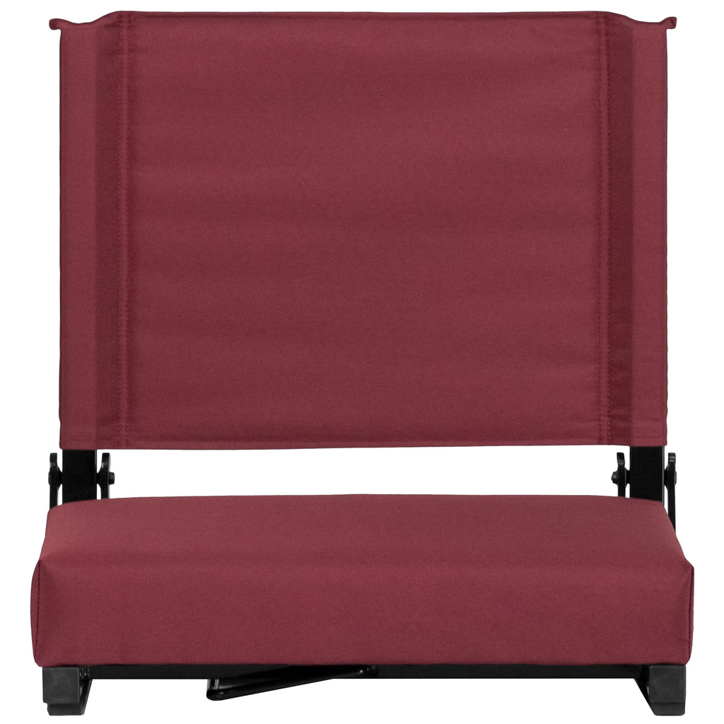 Flash Rated - Handle Maroon by Flash lb. Seat, Ultra-Padded Stadium Grandstand Furniture Seats & Comfort Chair with Lightweight 500