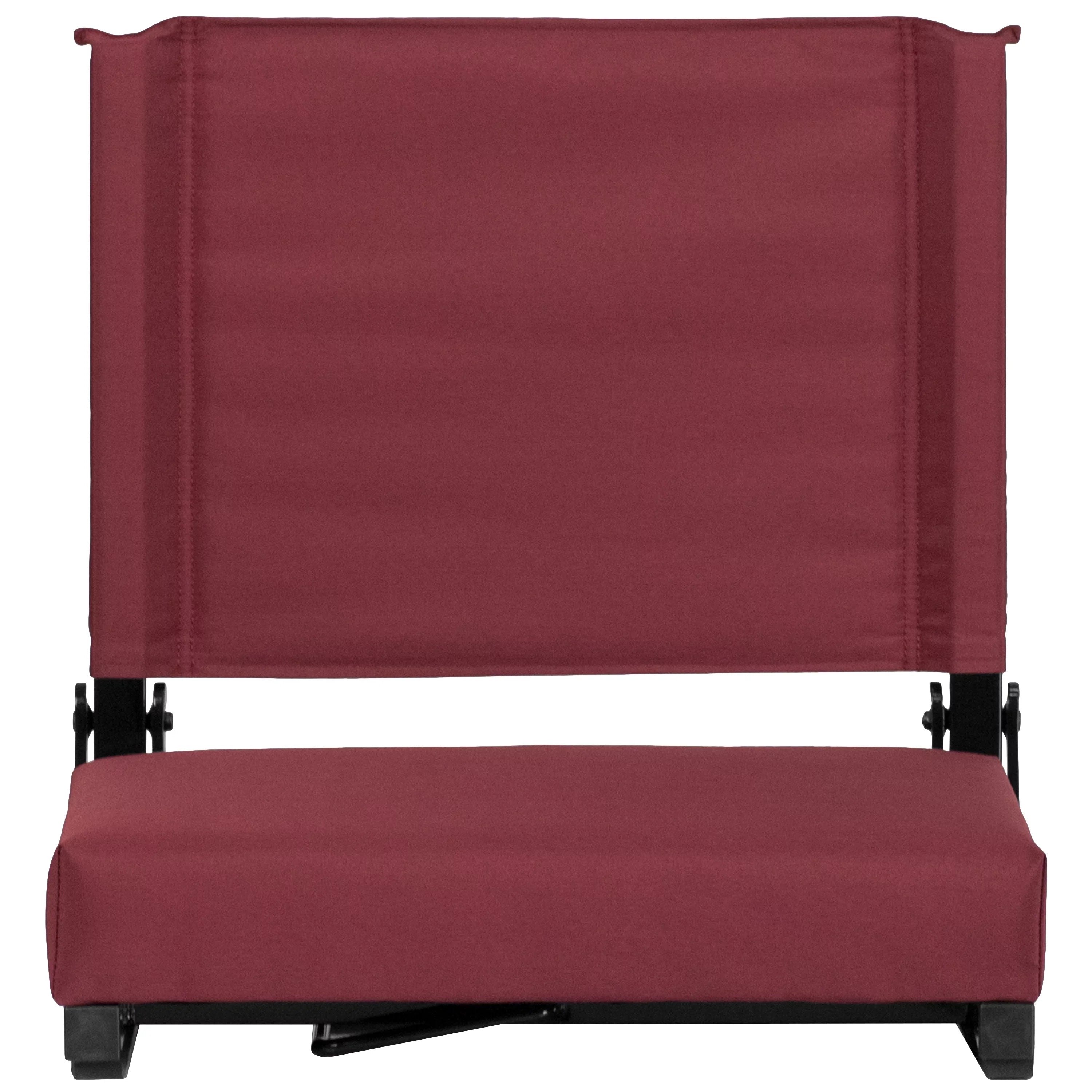 Flash Rated - Handle Maroon by Flash lb. Seat, Ultra-Padded Stadium Grandstand Furniture Seats & Comfort Chair with Lightweight 500