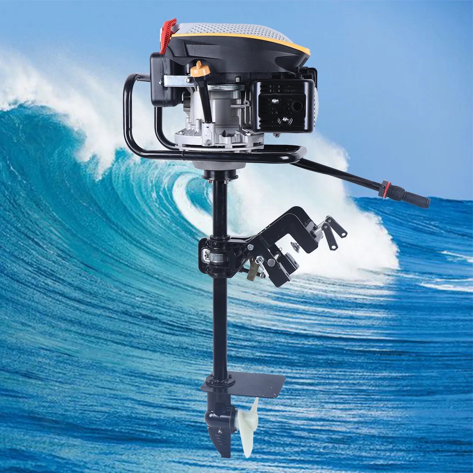 Engine Boat Boat 9 TAS Outboard System Motor Ignition 4 CC Air Cylinder Heavy 225 Stroke Cooling Miumaeov Engine 3600 r/min Single HP Fishing Marine Duty with Engine