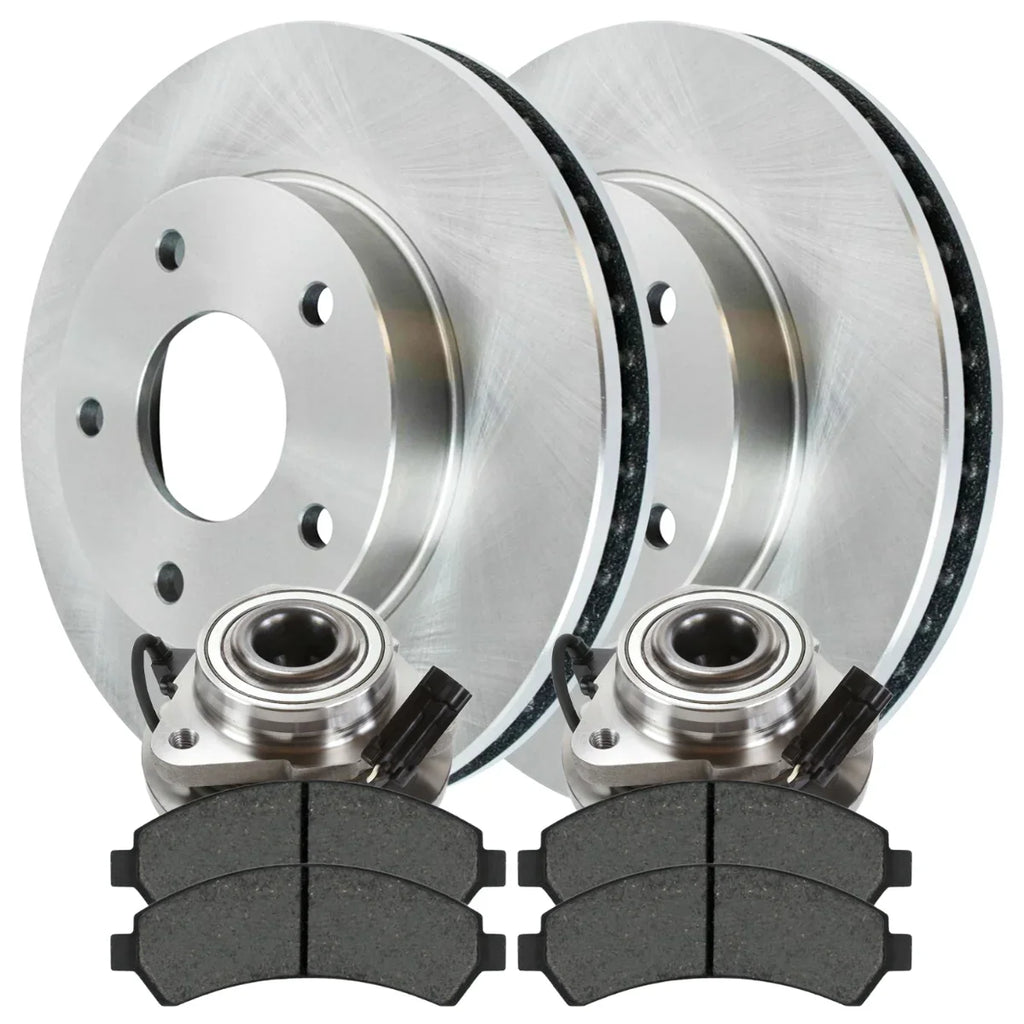 Pads Hub Chevrolet 2002 Assembly Wheel Side RWD V6 Jimmy 1999 2003 Ceramic 4.3L 1998 2001 Driver Brake Rotors Kit 1998-2005 Passenger 2000 Front and for Blazer GMC AutoShack 2004 Bearing Replacement