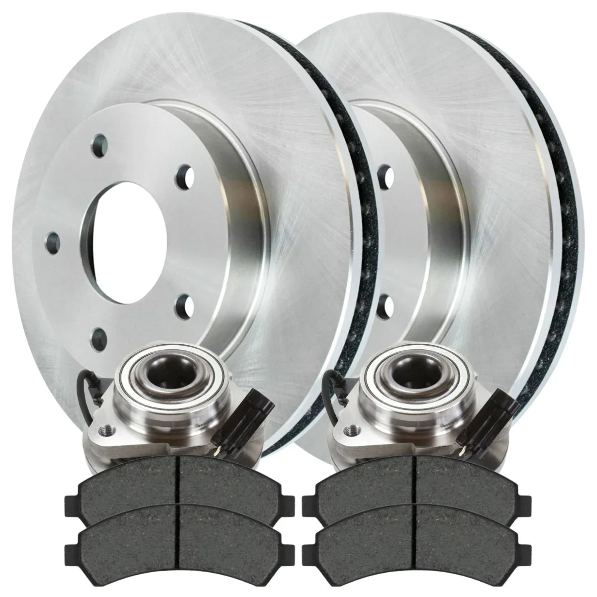 Pads Hub Chevrolet 2002 Assembly Wheel Side RWD V6 Jimmy 1999 2003 Ceramic 4.3L 1998 2001 Driver Brake Rotors Kit 1998-2005 Passenger 2000 Front and for Blazer GMC AutoShack 2004 Bearing Replacement