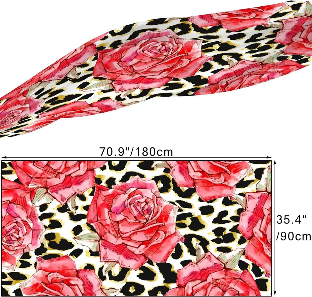 Lightweight Roses Hyjoy Neck Print Wrap Silk Scarves Women Girls Watercolor Long Shawl Red Scarf for