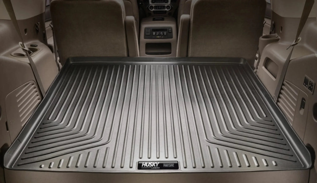 2nd RealTruck folded Black by Yukon; Cadillac with Series back Seat Weatherbeater Compatible Escalade/Chevrolet Husky row 2nd over flat 15-20 3rd of Tahoe/GMC Cargo fits Behind row Seats Liner