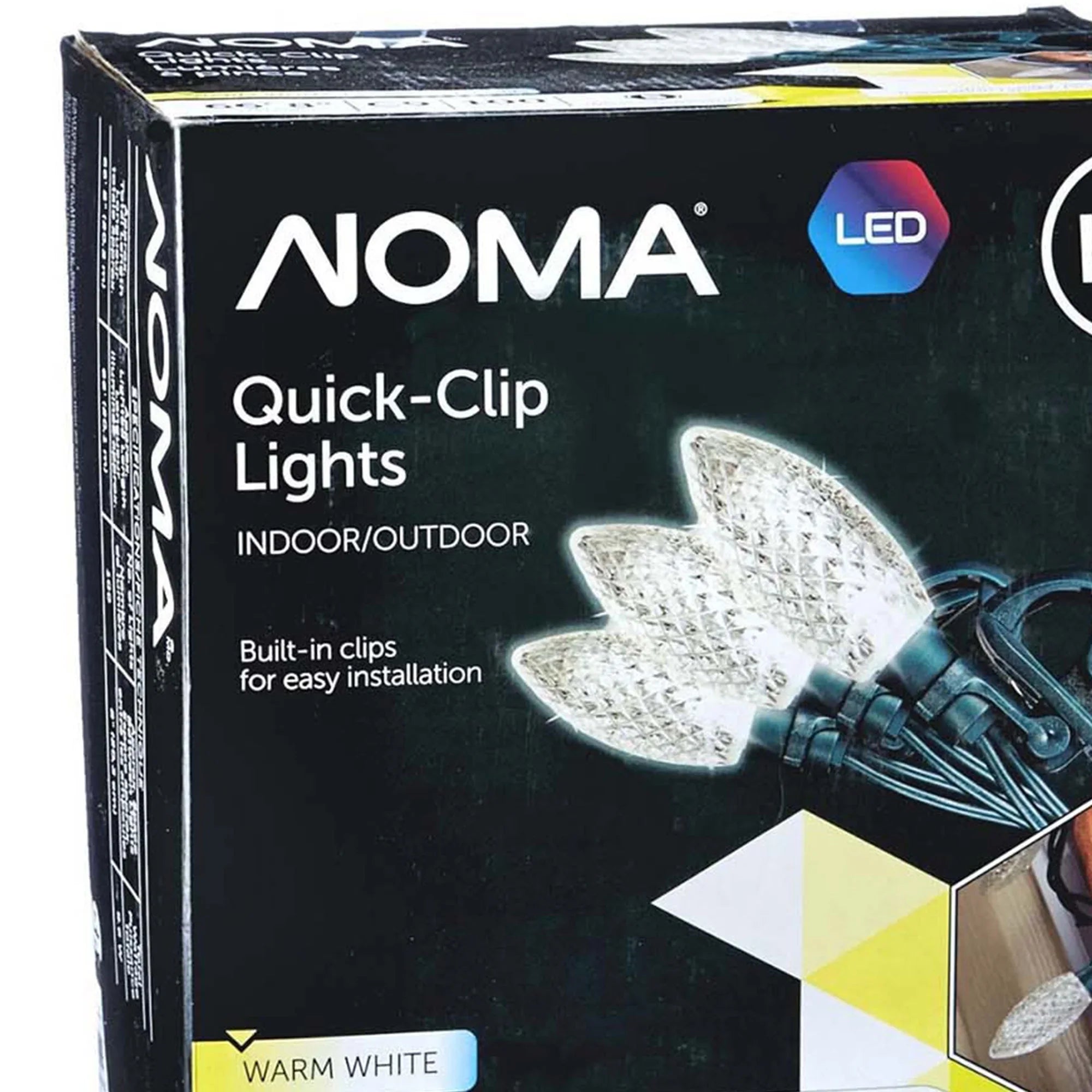 Clip 100 String Lights Warm Bulbs LED Christmas Quick (3 NOMA Pack) C9