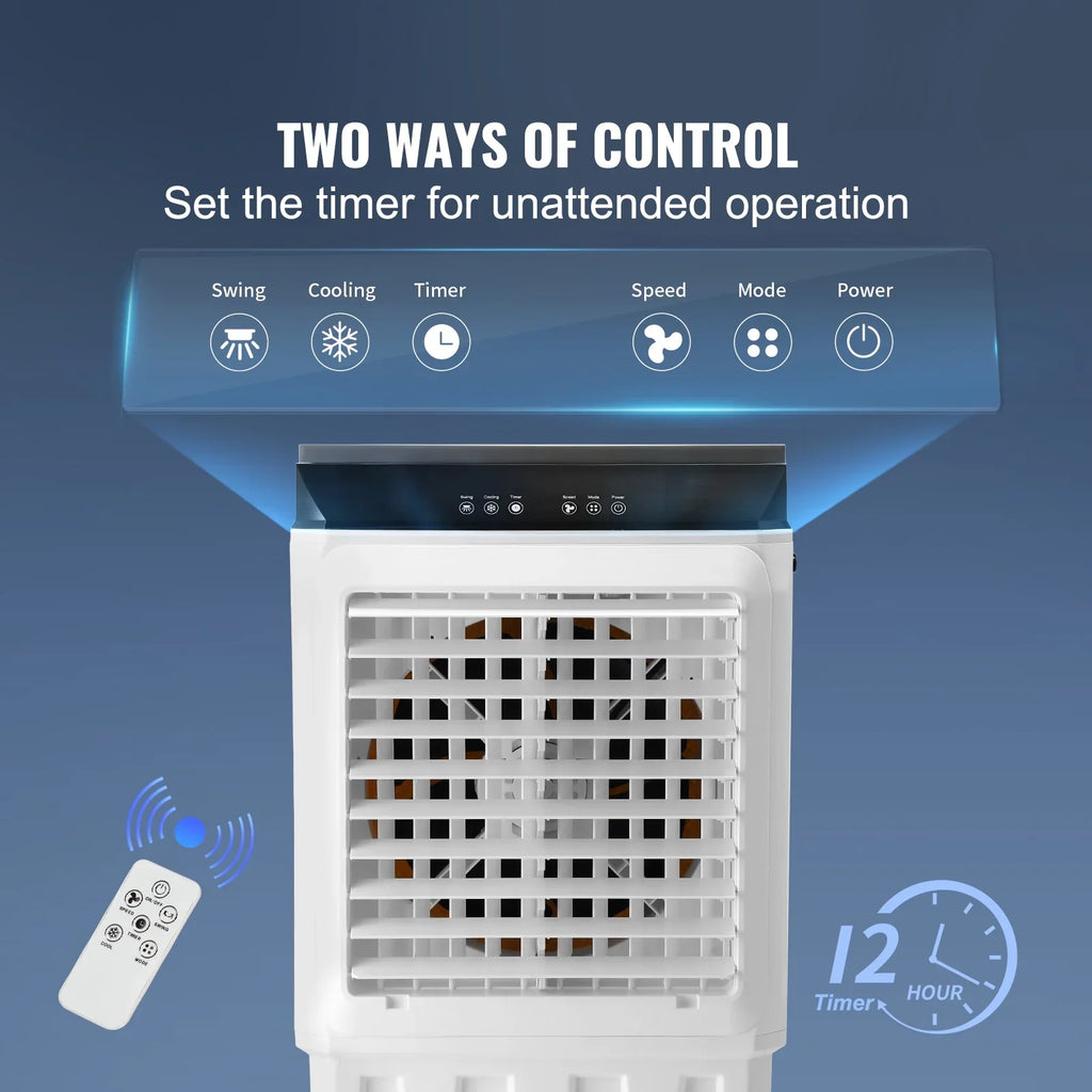 Humidifier Evaporative Swamp SKYSHALO 12h CFM Cooler Timer 2100 Air 3-in-1 7 Cooler Gal