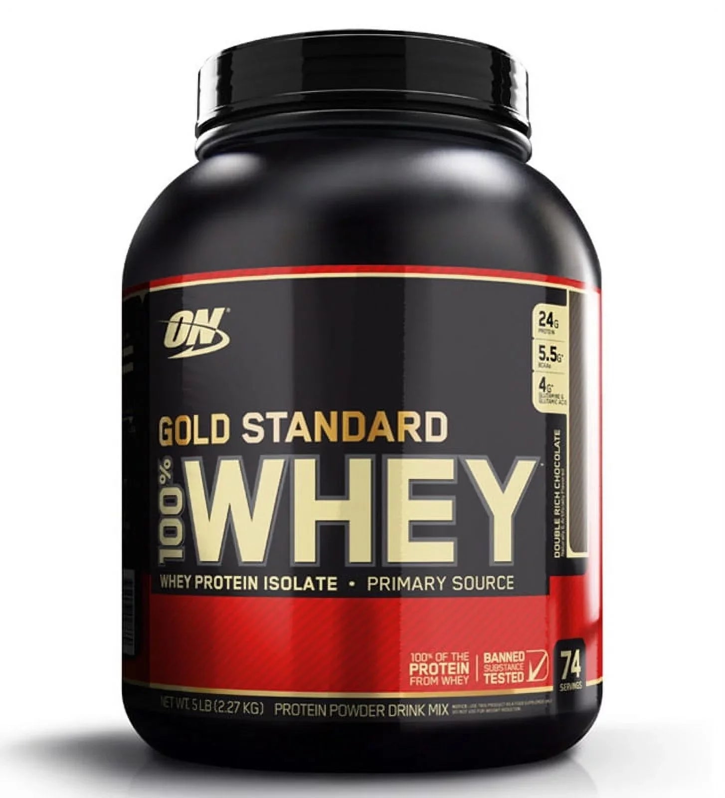 Protein (5 STANDARD OPTIMUM Powder Chocolate 100% 5lbs- NUTRITION Double Isolates LB) WHEY GOLD