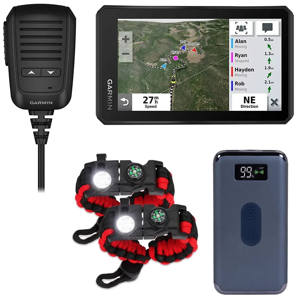 with Deco Inch Radio Power Navigator Tactical Deco 5.5 Garmin Paracord Bank Tread mAh Bundle Emergency with 8000 and Powersport Essentials 010-02406-00 Screen 2-Pack Bracelet Group Off-Road Gear