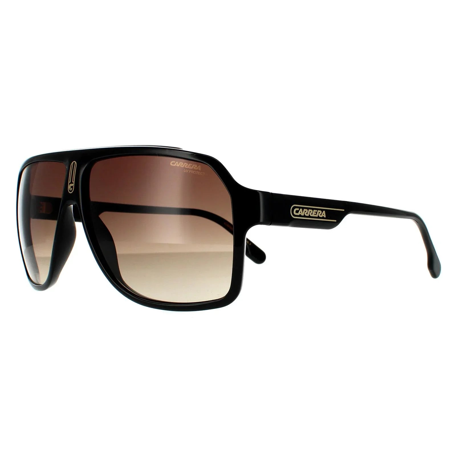 1030/S Sunglasses, Carrera 62mm, Black/Gray Rectangular Shaded, 11mm Men's