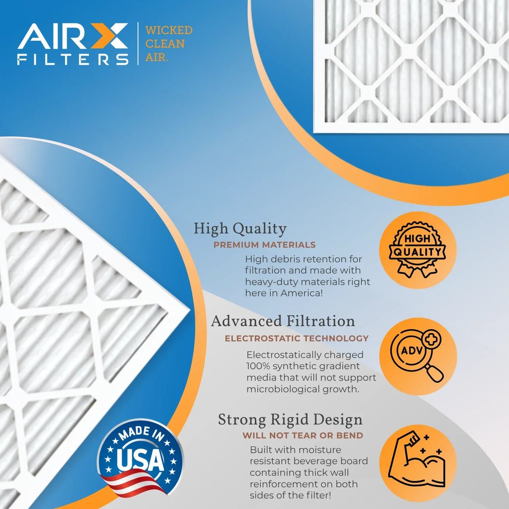 USA Comparable 700 Electrostatic Filter HVAC 8 Furnace Air 14x25x1 Air 6 5 AC by Made FILTERS Filters Premium CLEAN Filter WICKED AIR. MPR FPR MERV AIRX 14x25x1 Pack Pleated Conditioner to &