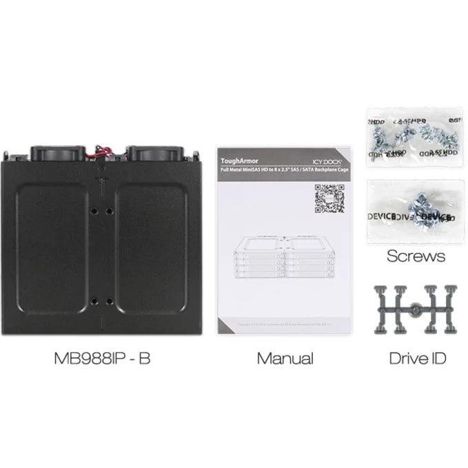 HDD Backplane 1 ICY 8x2.5 Hot x bay MiniSAS 5.25 HD RD in SSD Swap MB998IP-B