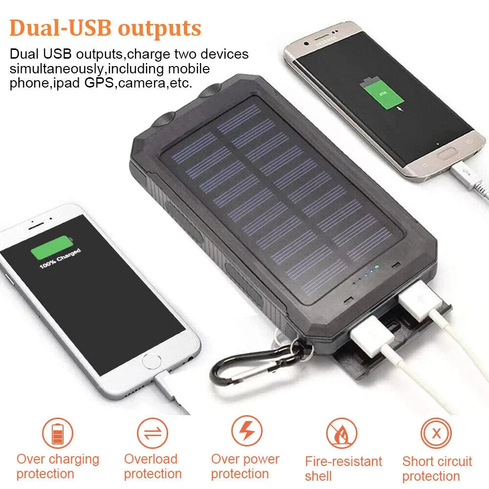 Portable External Battery Charger Solar 9000000mAh 2023 US Power Waterproof Bank