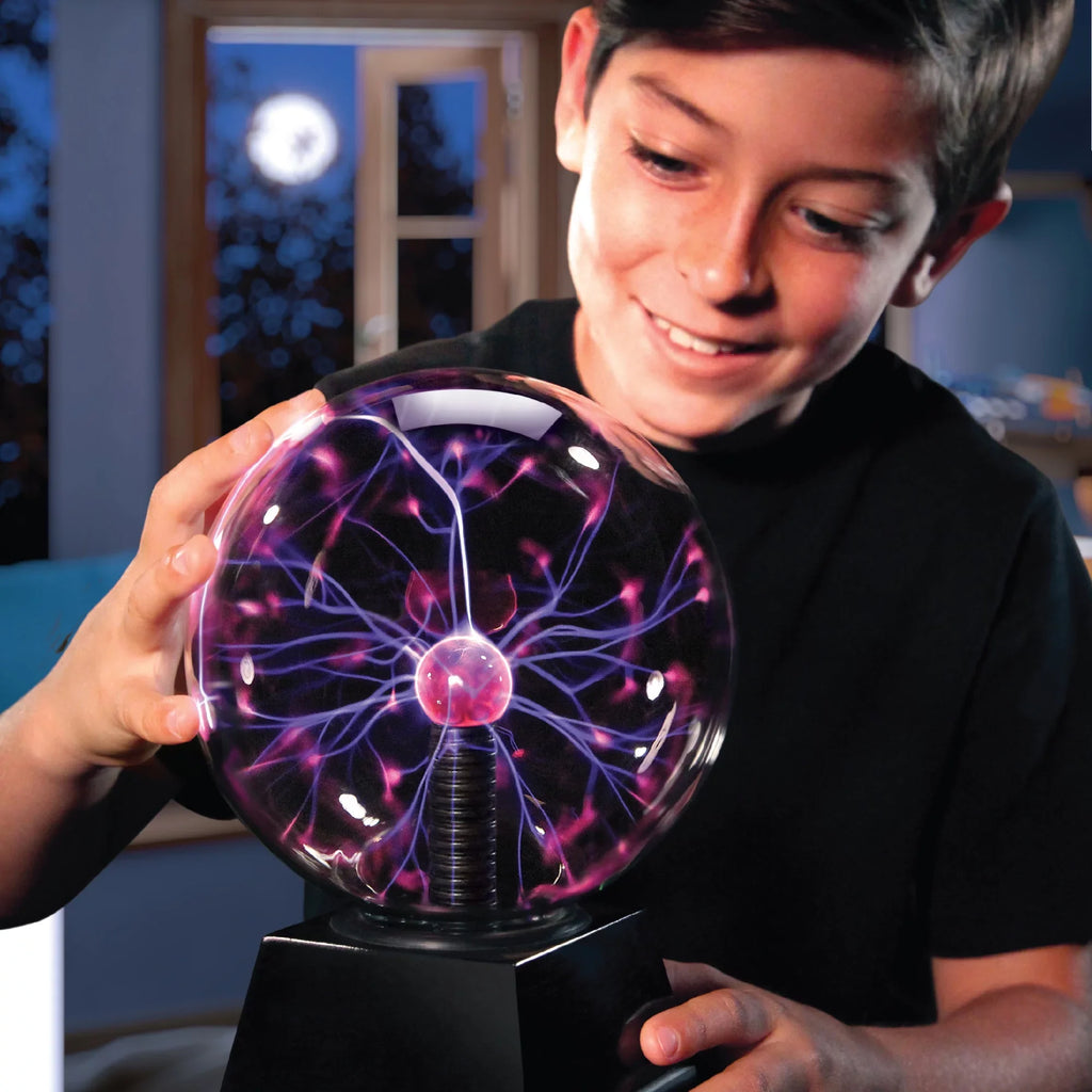 Sound and Sensitive AC Coil, Electric Kids Lamp Touch Adapter, Globe Discovery Plasma for Room Lightning with Lamp-design Desk, Lava Light Tesla STEM Interactive Glass and #Mindblown 6" Includes