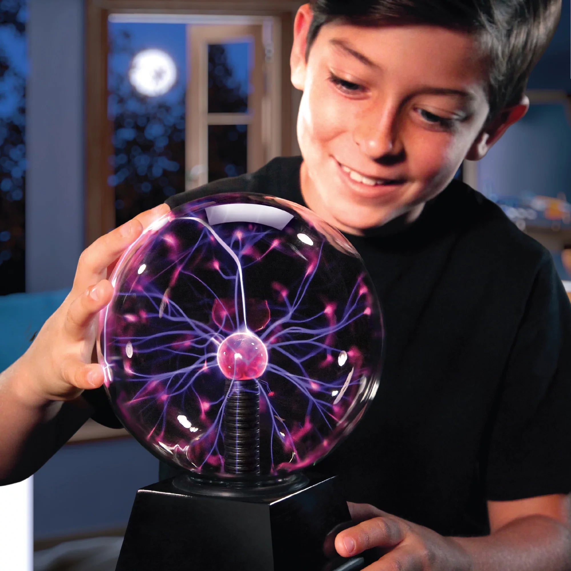 Sound and Sensitive AC Coil, Electric Kids Lamp Touch Adapter, Globe Discovery Plasma for Room Lightning with Lamp-design Desk, Lava Light Tesla STEM Interactive Glass and #Mindblown 6" Includes