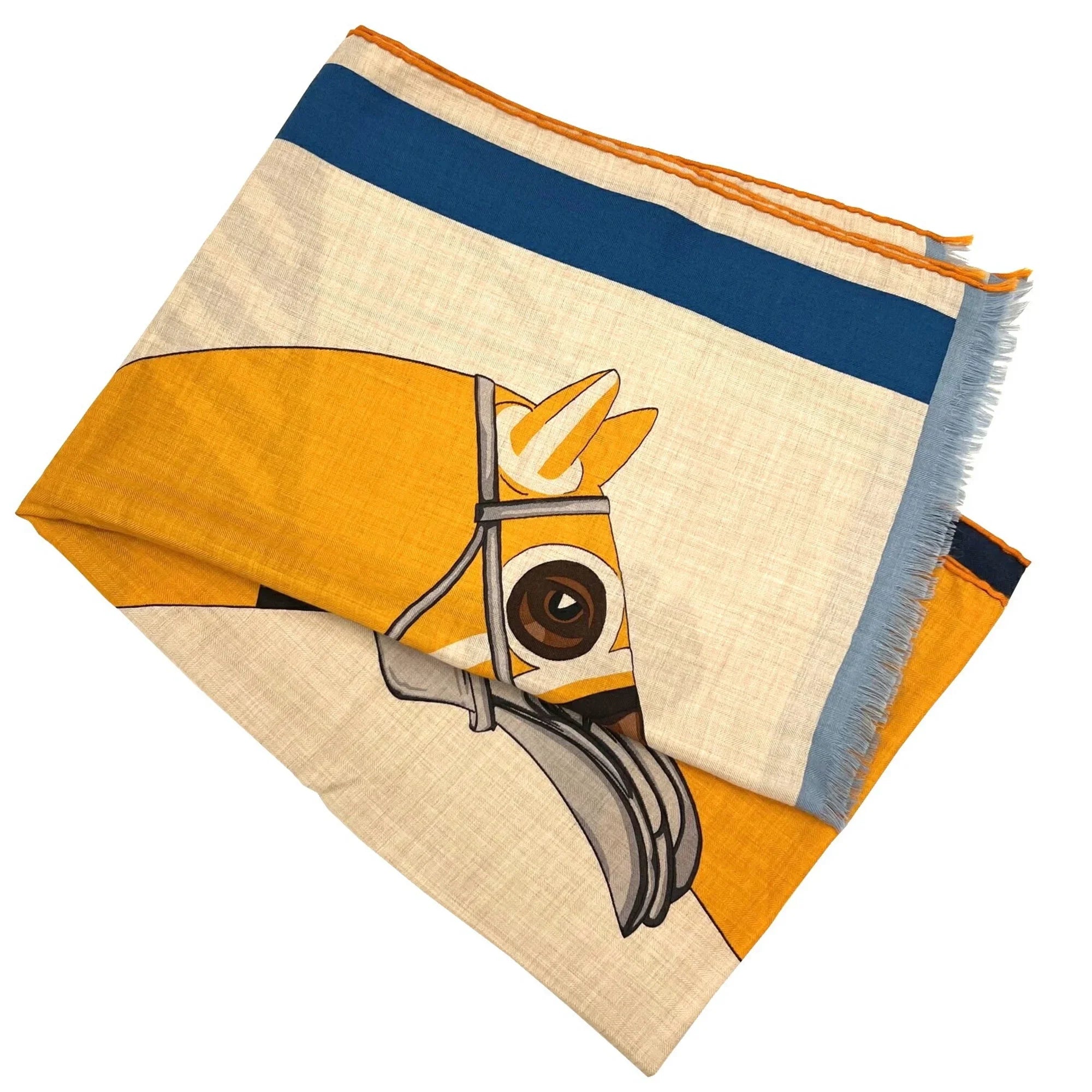 Jaune (Like Men's HERMES Cashmere Spring/Summer 2022 Natural Women's Stole Scarf Silk Pre-Owned 22SS Hermes Rectangle Collection Marine New)