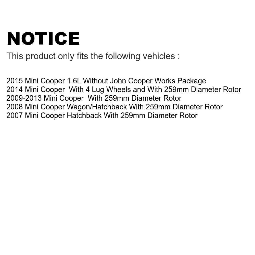Coated Rear Transit Slotted - Kit KDT-100515 Cooper Brake Mini Pads Auto Disc And Ceramic For Rotors Drilled