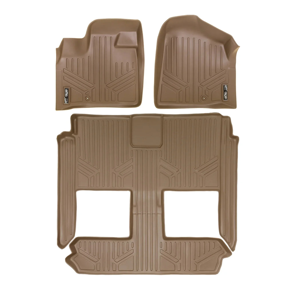 Mats Caravan Liner Floor Rows Smartliner 1st/2nd Tan Grand for Dodge 2008-2020