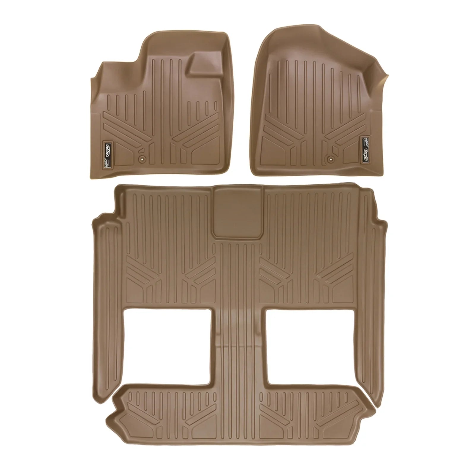Mats Caravan Liner Floor Rows Smartliner 1st/2nd Tan Grand for Dodge 2008-2020