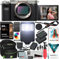 '+ + Bundle Flash Extra + Mirrorless 7C Software Silver Battery with Body Frame Camera Case Interchangeable + Kit Gear + a7C Accessories Alpha Card and Deco ILCE7C/S Full Filters Only 64GB Lens