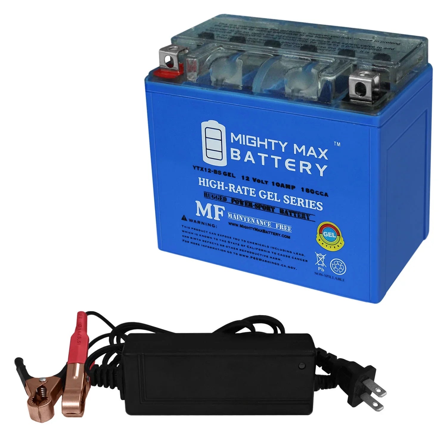 Battery GSX-R1000 Charger + 12V 10AH for GEL 2Amp YTX12-BS 12V Suzuki
